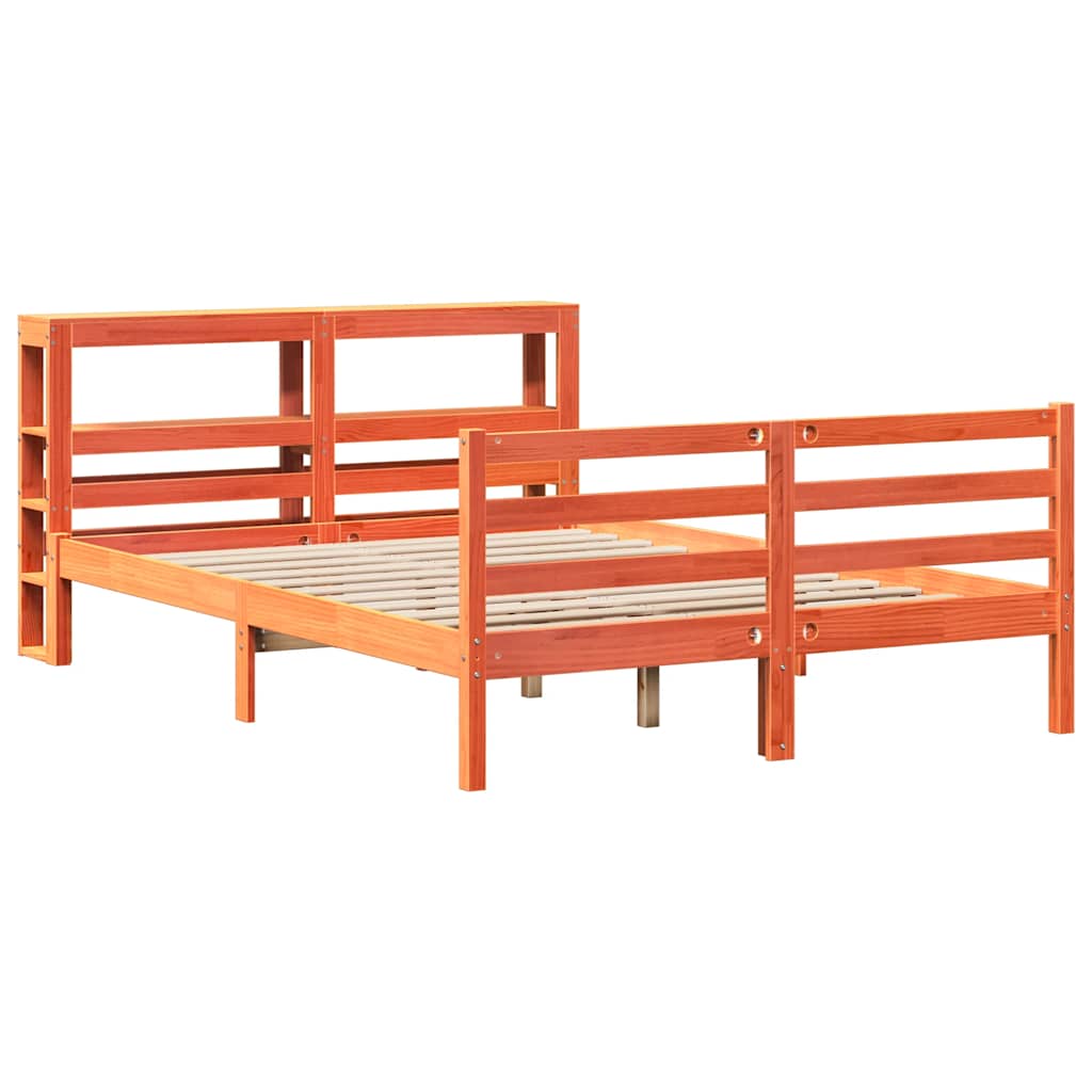 Bed frame without mattress massive guy - golden brown, 140 x 200 cm - number 3.