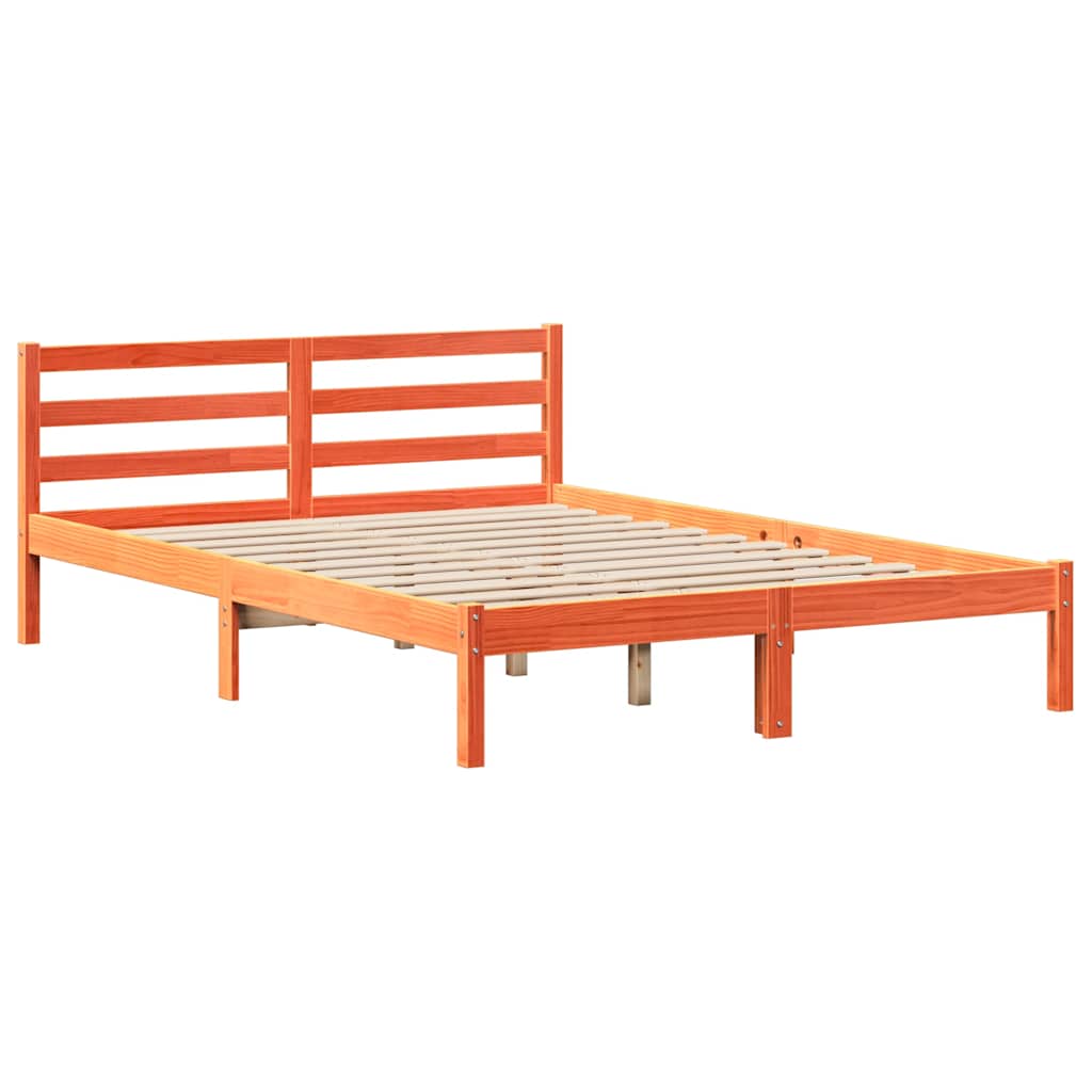 Bed frame without mattress massive guy - golden brown, 140 x 200 cm - number 5.