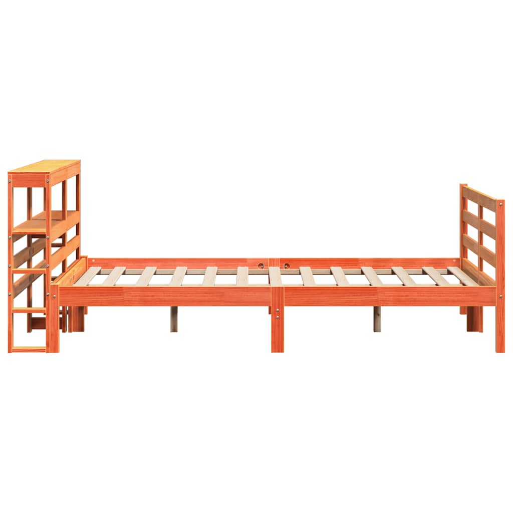 Bed frame without mattress massive guy - golden brown, 140 x 200 cm - number 7.