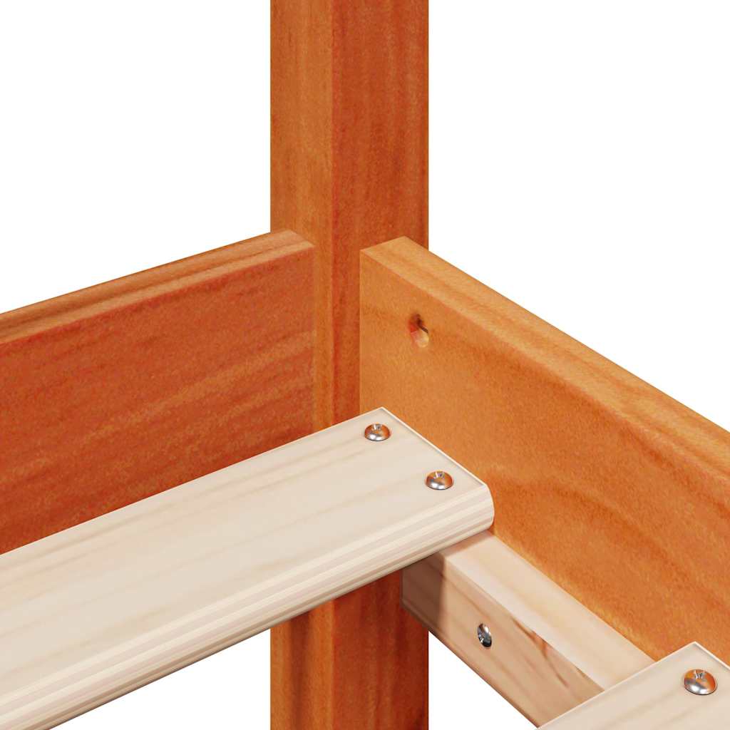 Bed frame without mattress massive guy - golden brown, 140 x 200 cm - number 9.