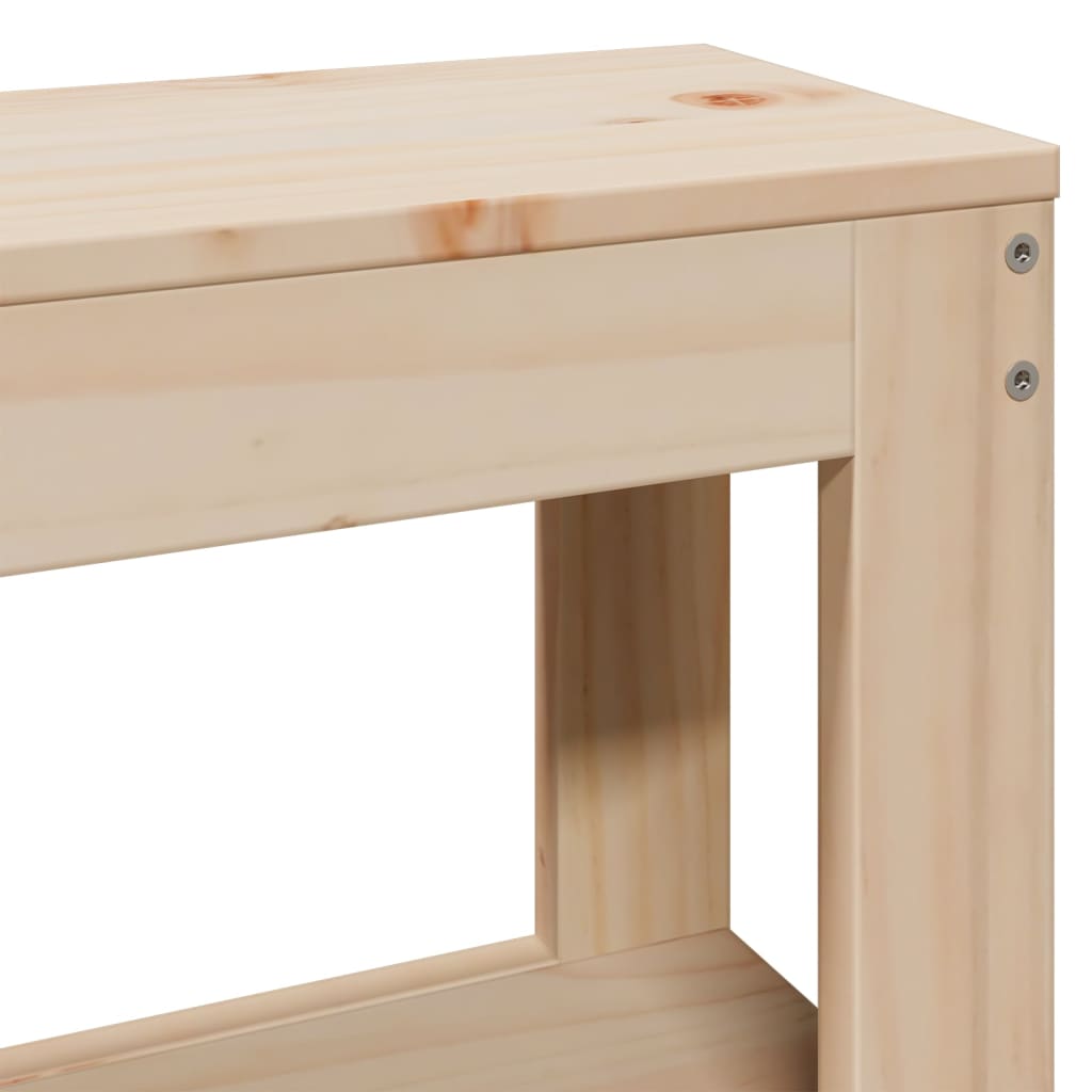 Sengeramme med sengegavl massivt fyrretræ - naturfarvet, 150 x 200 cm - number 9.