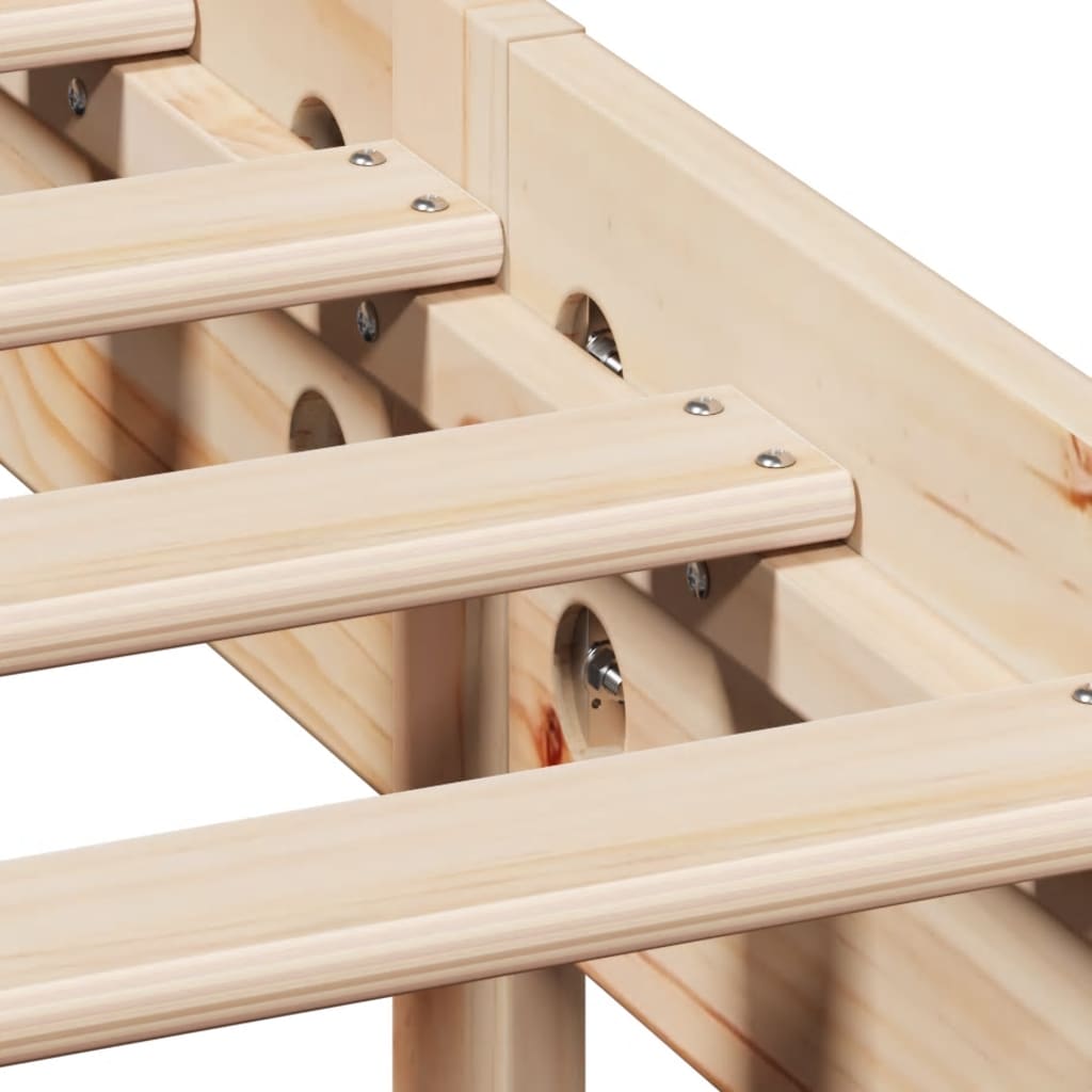 Rama łóżka bez materaca lite drewno sosnowe - kolor naturalny, 75 x 190 cm - number 9.