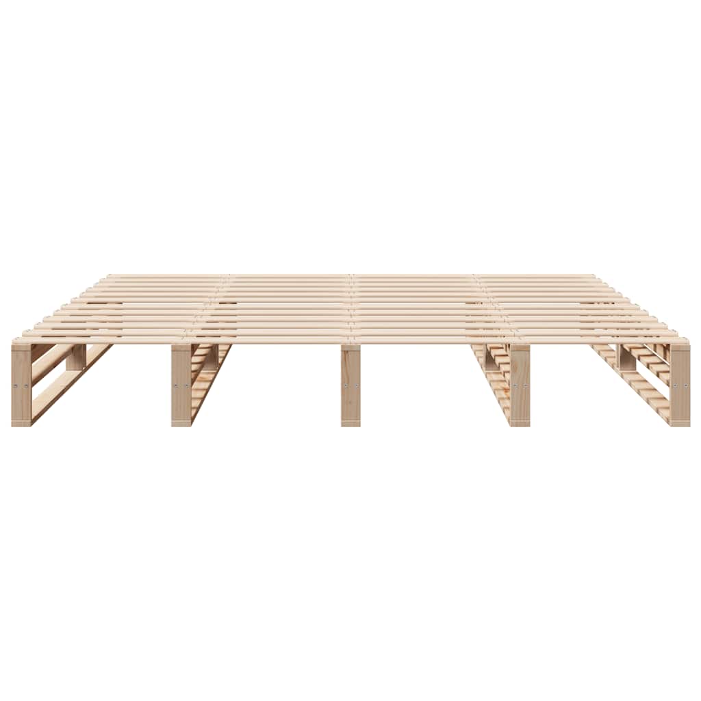 Bed frame without mattress solid pine - natural colored, 200 x 200 cm - number 4.
