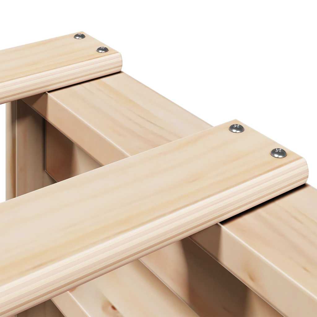 Bed frame without mattress solid pine - natural colored, 200 x 200 cm - number 7.