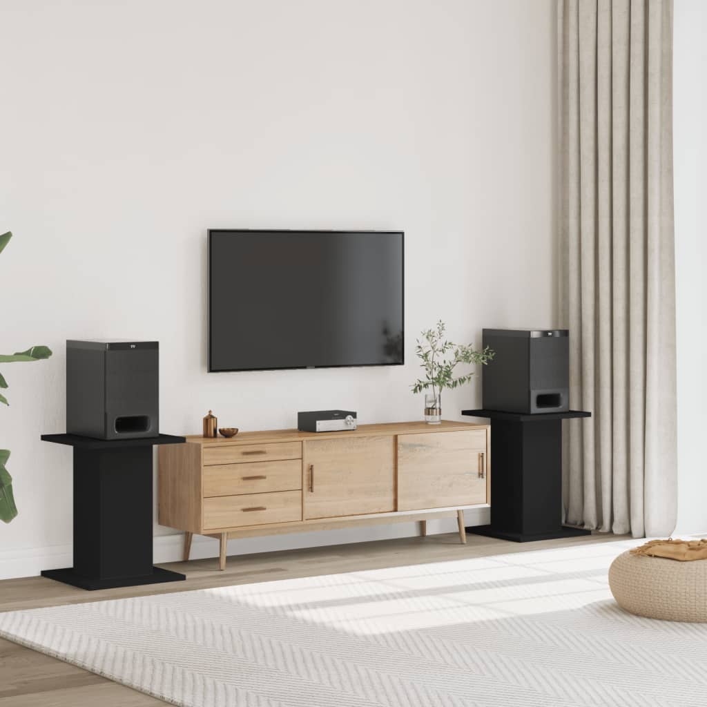 Službeni zvučnici 2 pcs. izgrađeno drvo - crno, 30 x 30 x 60 cm - number 1.