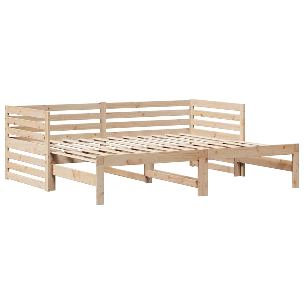 Daybed med skuffer massivt fyrretræ - naturfarvet, 90 x 200 cm - number 6.