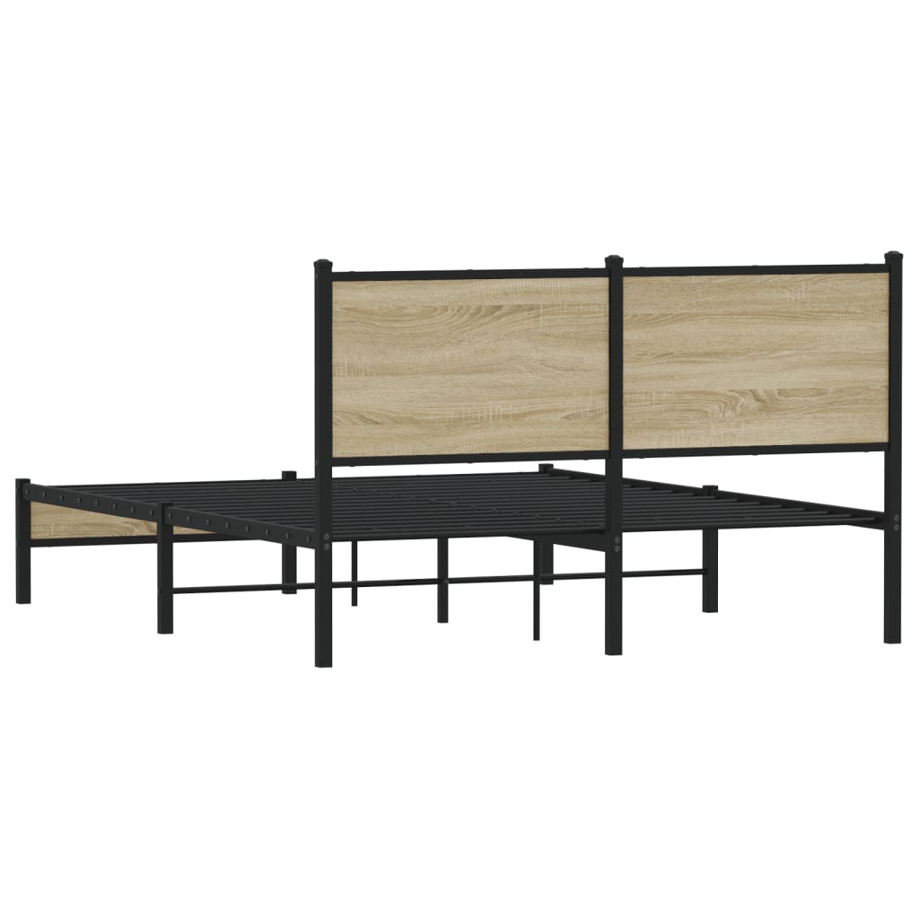 Bed frame without mattress - black, 140 x 200 cm, with headboard and footboard - number 7.