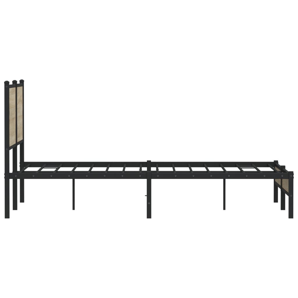 Bed frame without mattress - black, 140 x 200 cm, with headboard and footboard - number 6.
