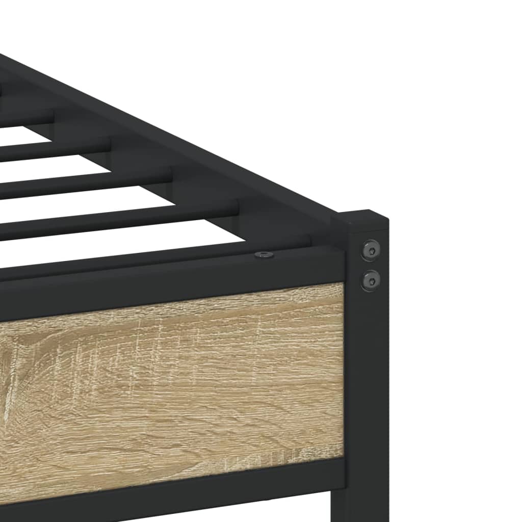 Bed frame without mattress - black, 140 x 200 cm, with headboard and footboard - number 8.