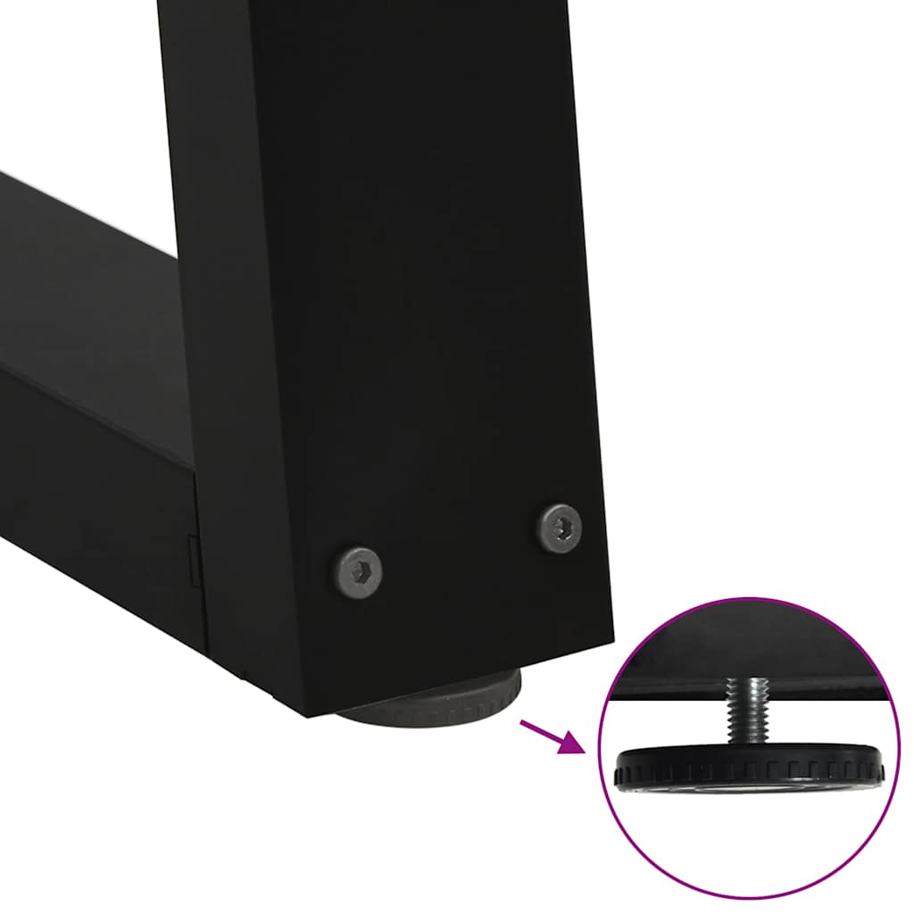 Spisebordsben v-form stk 50x(30-31,3) cm stål - sort, 50 x (30-31.3) cm, 2, 1 - number 9.