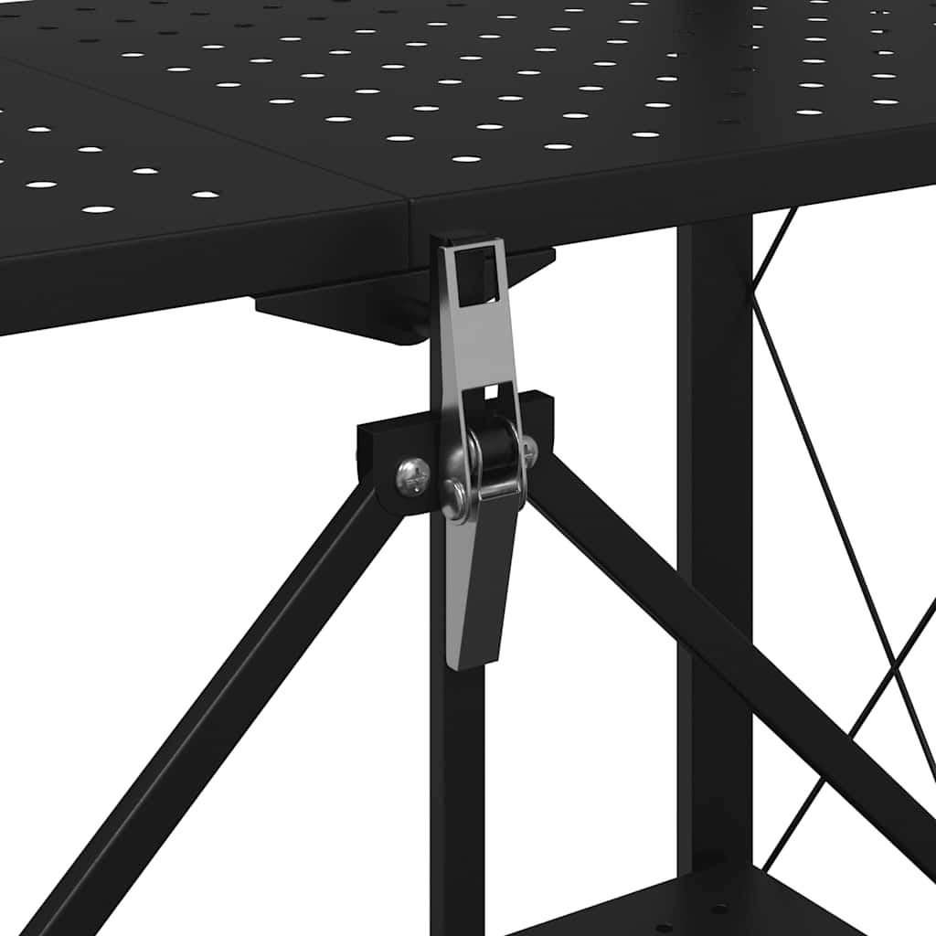Opbevaringshylde på hjul sort 71x34x88 cm stål - number 9.
