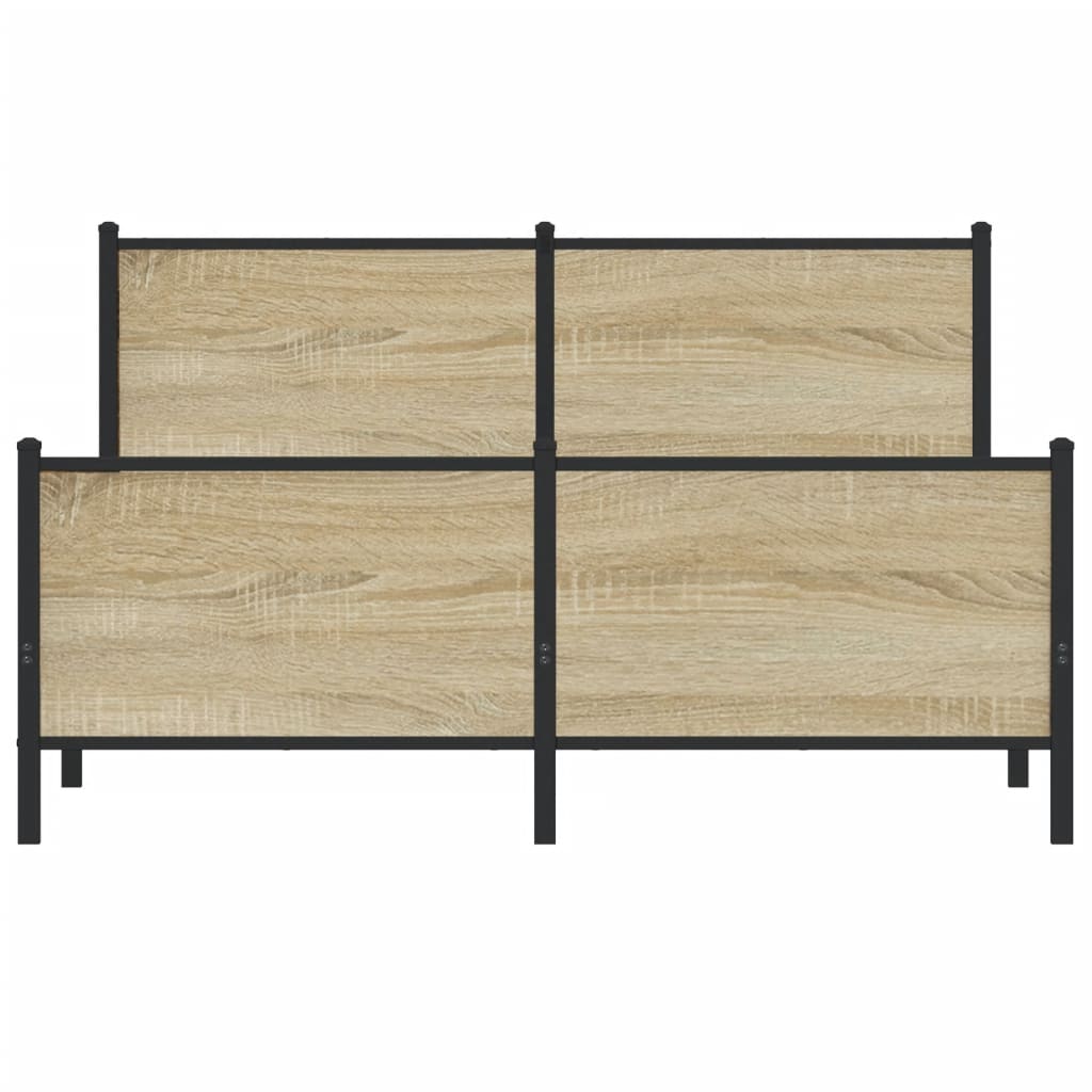 Rama łóżka bez materaca - dąb sonoma, 137 x 190 cm, z wezgłowiem i podnóżkiem - number 5.