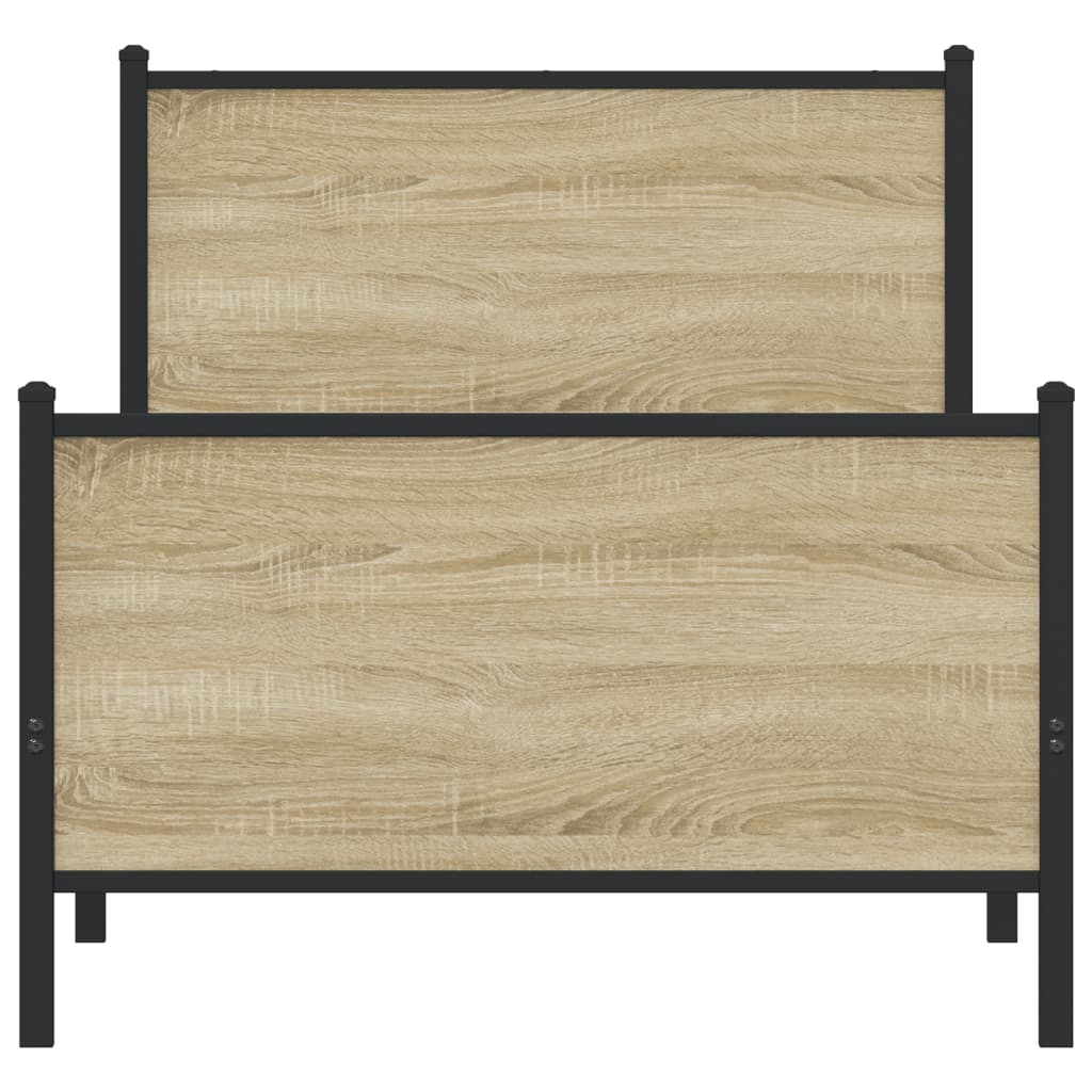 Rama łóżka bez materaca metalu - sonoma -eg, 90 x 190 cm, z zagłówkiem i ogrodzeniem - number 5.