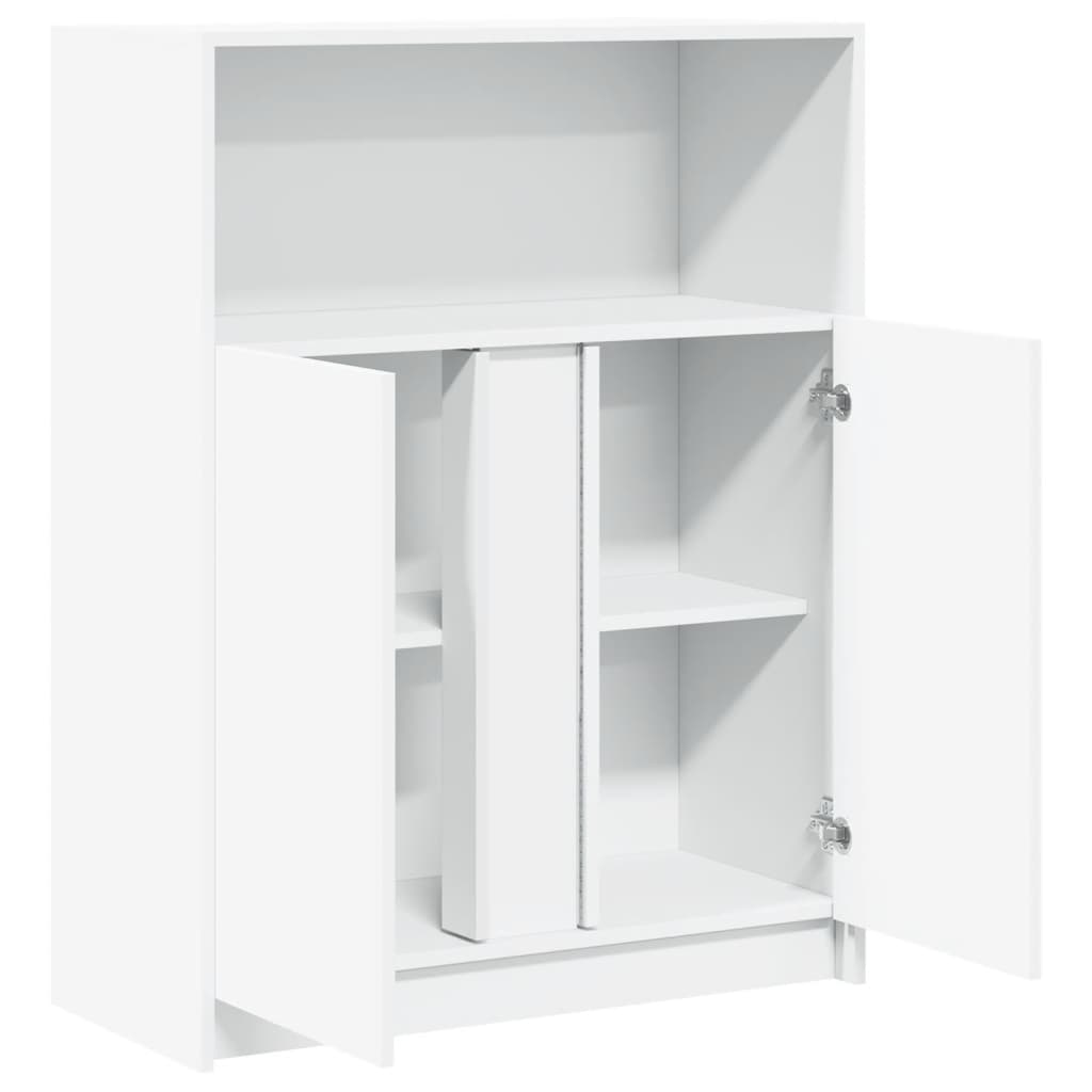 Reol med led 77x34x100 cm konstrueret træ - hvid, 1, 77 cm - number 9.