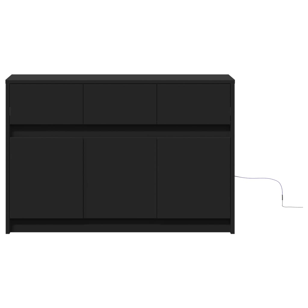 Tv-bord med led-lys 91x34x61 cm konstrueret træ - sort, 1, ooo 2 - number 6.