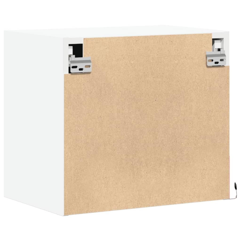 Væghængte sengeborde stk. med led-lys - hvid, 2 - number 9.