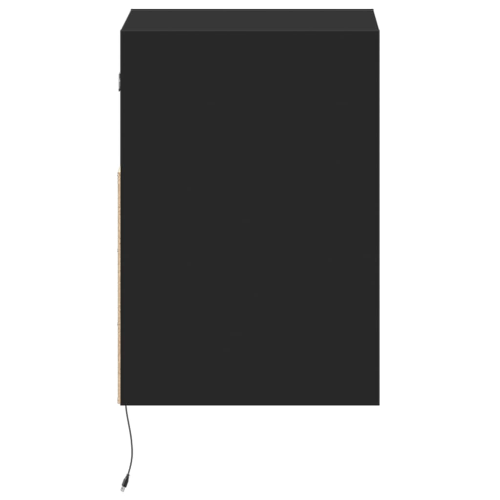 Zidni tv stolići kom. sa led svjetlom - crna, 41 x 31 x 45 cm, 2 - number 7.