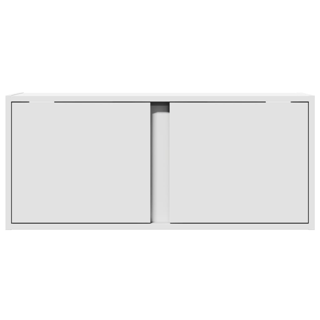 Væghængt tv-bord med led-lys 80x31x35 cm - hvid, 1, 80 cm - number 6.