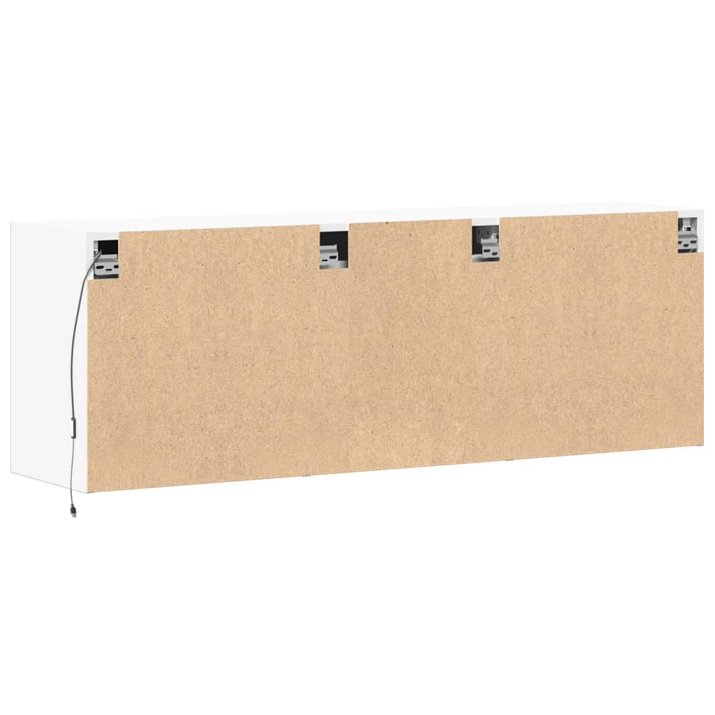 Væghængt tv-bord med led-lys 130x31x45 cm - hvid, 1, 130 cm - number 8.