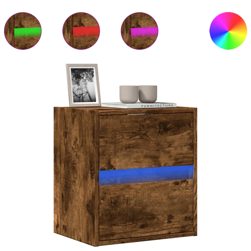 Stół telewizyjny w ścianie z led light 41x31x45 cm wędzony dębowy dębowy dąb, 1, 41 cm - number 2.