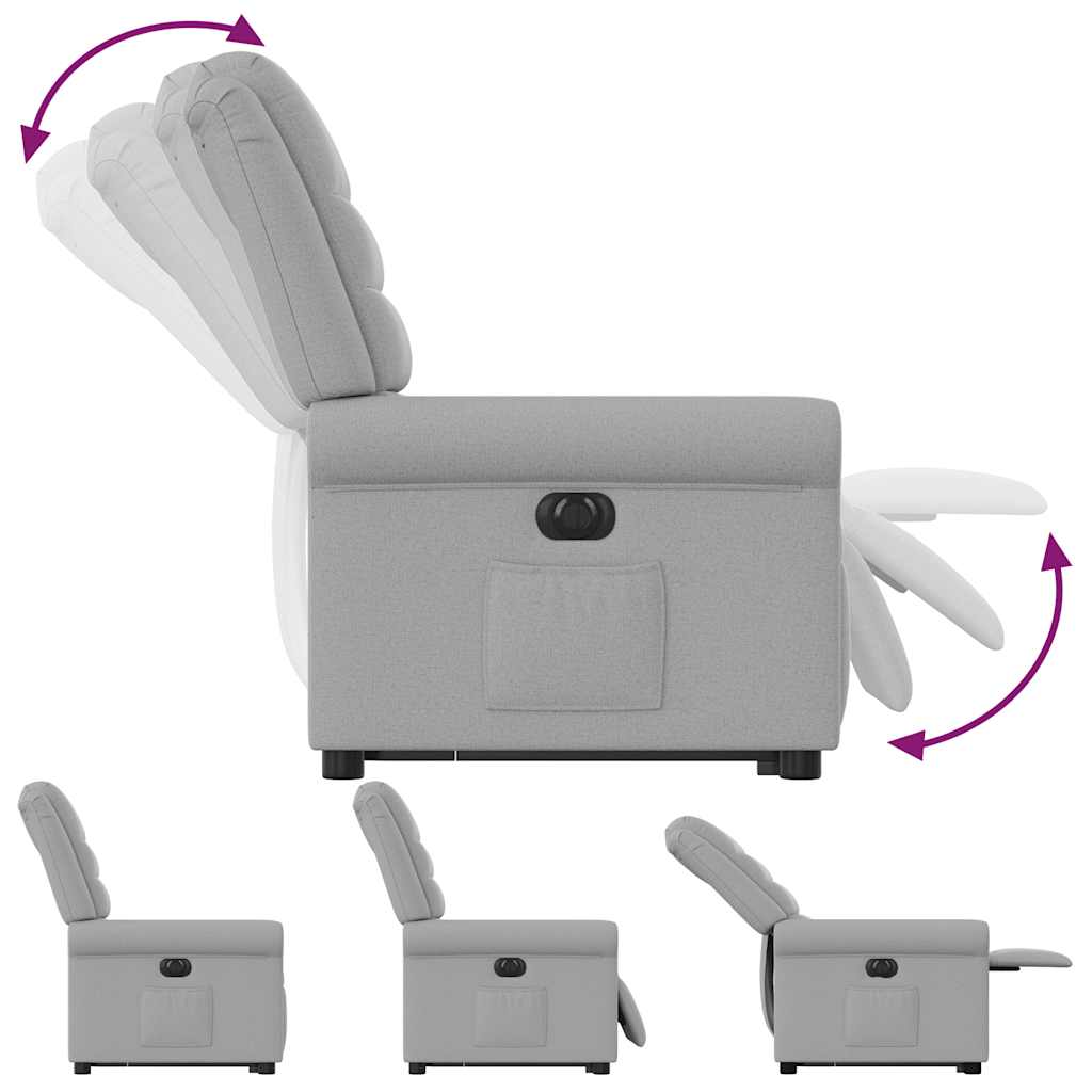 Eldrevet lænestol med løftefunktion stof skygrå - number 10.