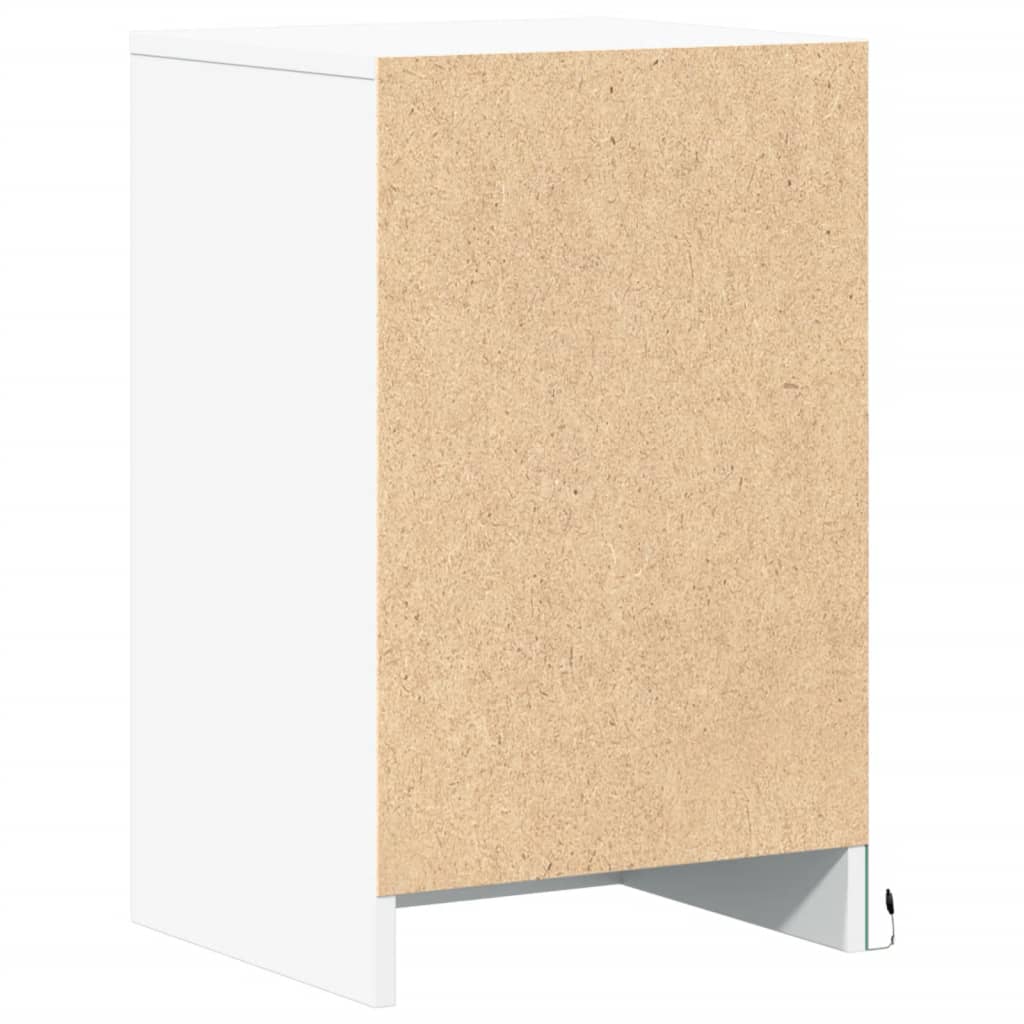 Bedside tables pcs. with led lights engineered wood - white, 2 - number 8.