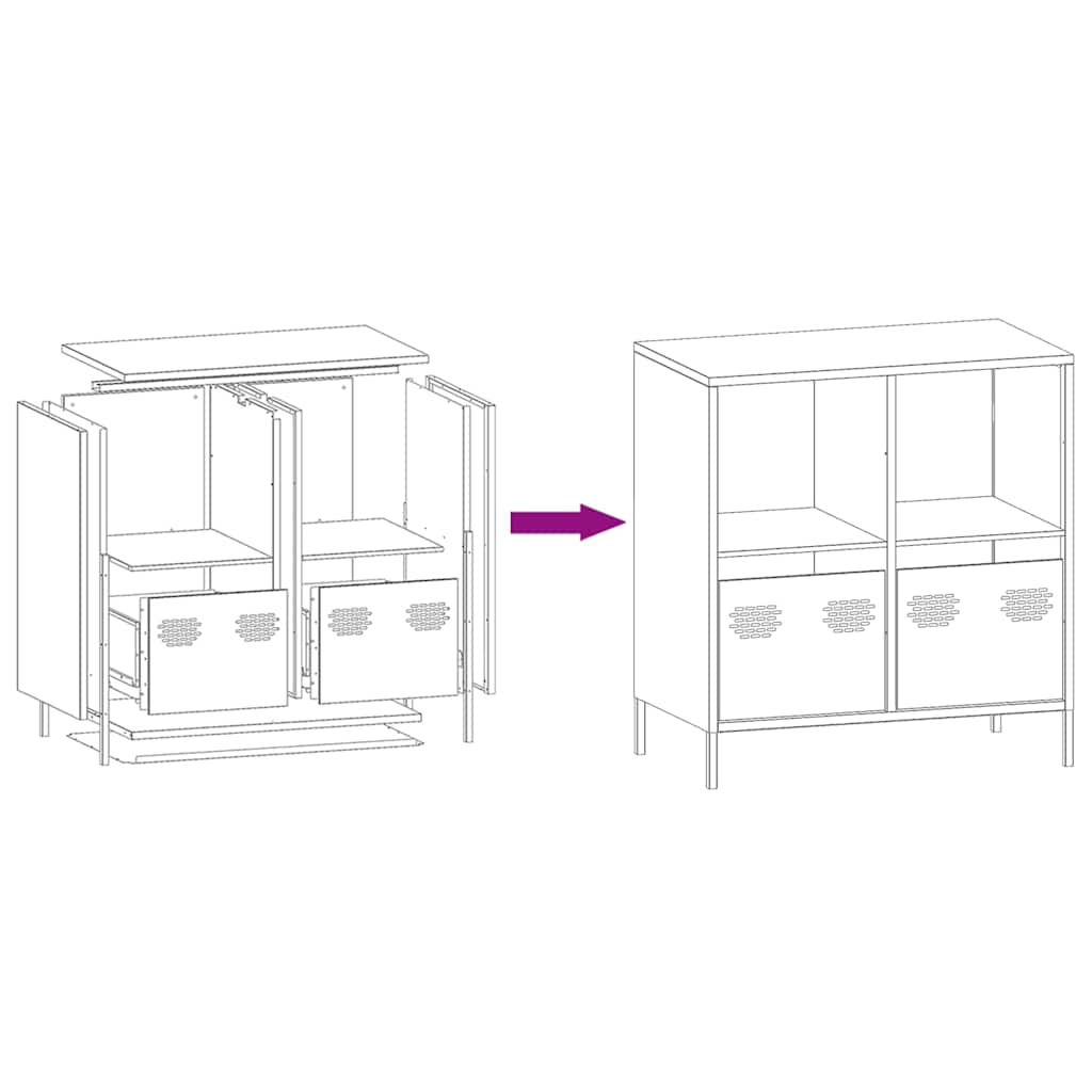 Skab 68x39x73,5 cm koldvalset stål - hvid, 1, 68 cm - number 11.