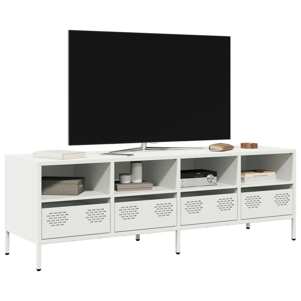 Stolik pod tv 135x39x43,5 cm stal walcowana na zimno - biały, 135 x 39 x 43,5 cm, 1 - number 1.