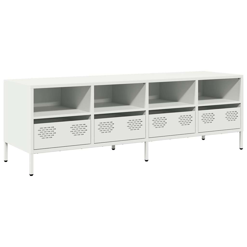 Stolik pod tv 135x39x43,5 cm stal walcowana na zimno - biały, 135 x 39 x 43,5 cm, 1 - number 2.