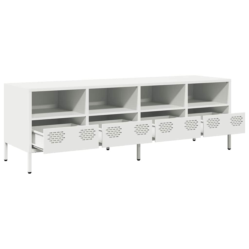 Stolik pod tv 135x39x43,5 cm stal walcowana na zimno - biały, 135 x 39 x 43,5 cm, 1 - number 5.