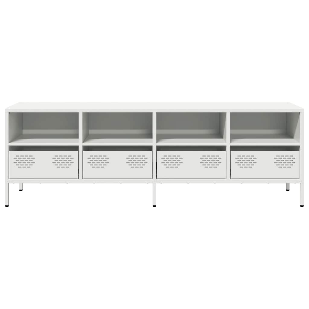 Stolik pod tv 135x39x43,5 cm stal walcowana na zimno - biały, 135 x 39 x 43,5 cm, 1 - number 4.