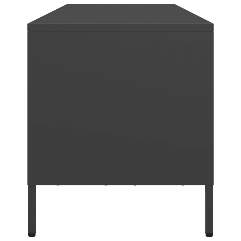 Tv-bord 135x39x43,5 cm koldvalset stål - sort, 1, 135 cm - number 6.