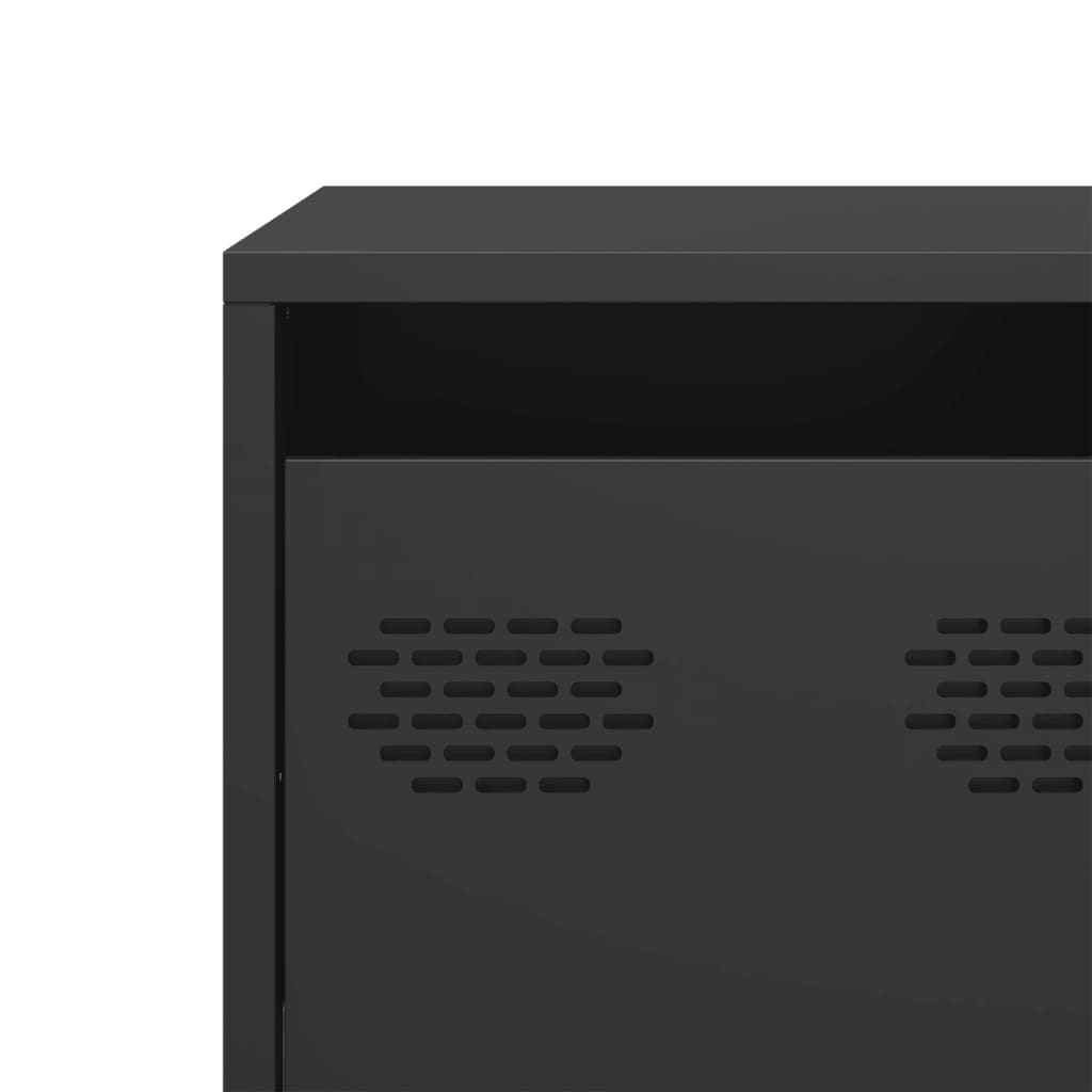 Tv-bord 135x39x43,5 cm koldvalset stål - sort, 1, 135 cm - number 10.