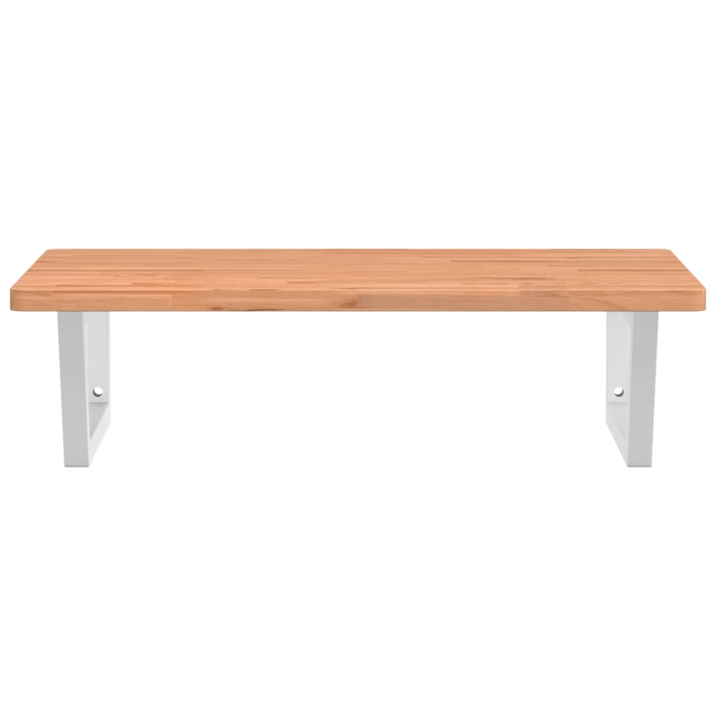 Badeværelseshylde stål og massivt bøgetræ - number 4.