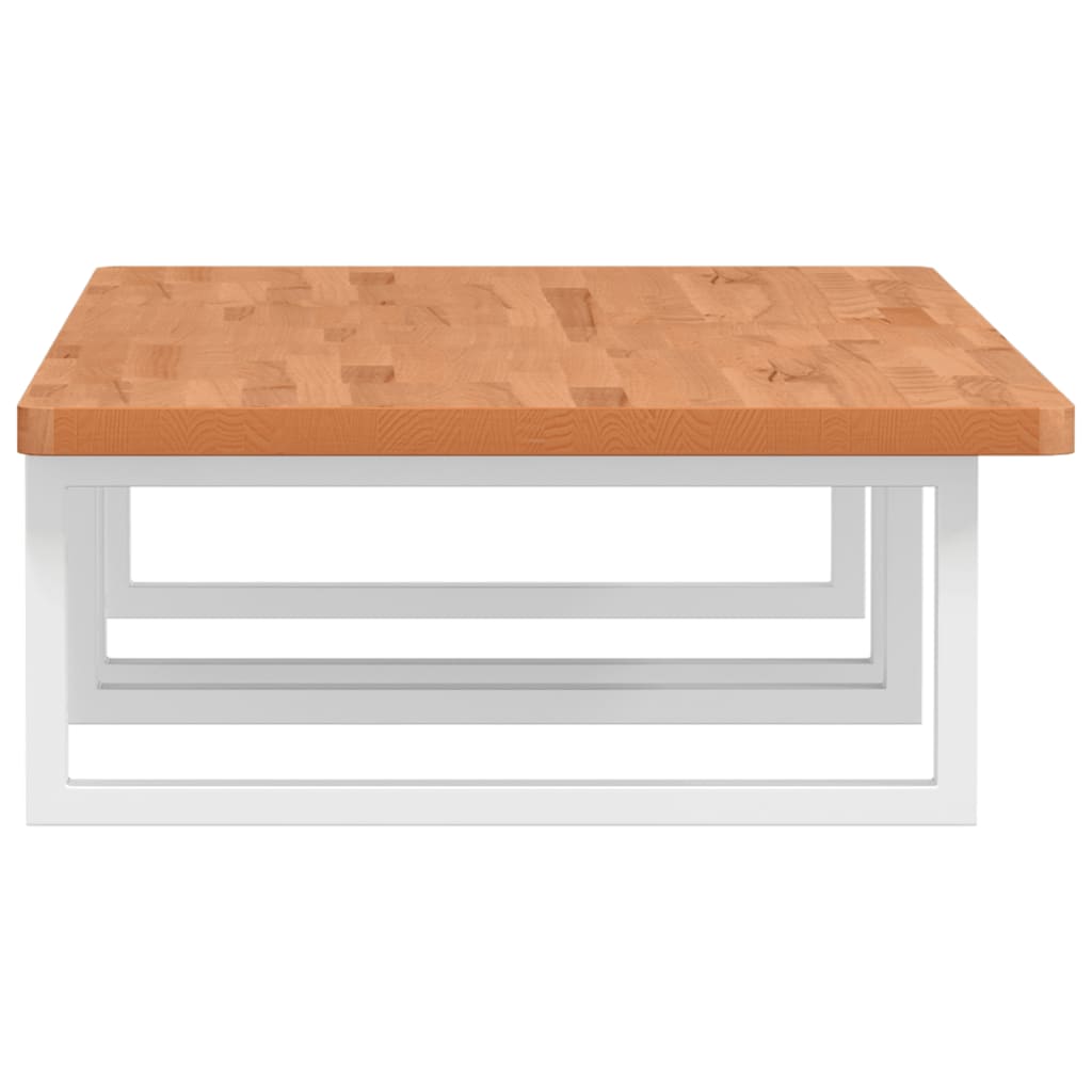 Badeværelseshylde stål og massivt bøgetræ - hvid, 115 x 55 x 2.5 cm, 1, rektangulær - number 5.