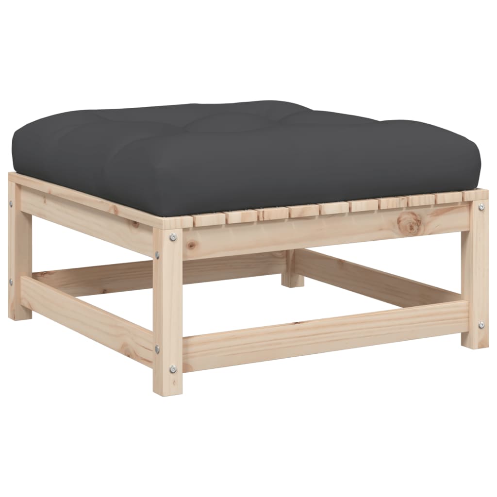 Sofasæt til haven 7 dele med hynder massivt fyrretræ - fyrretræ naturlig, med hynde, 1 - number 6.