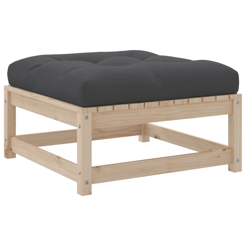 Sofasæt til haven 7 dele med hynder massivt fyrretræ - fyrretræ naturlig, med hynde, 1 - number 10.