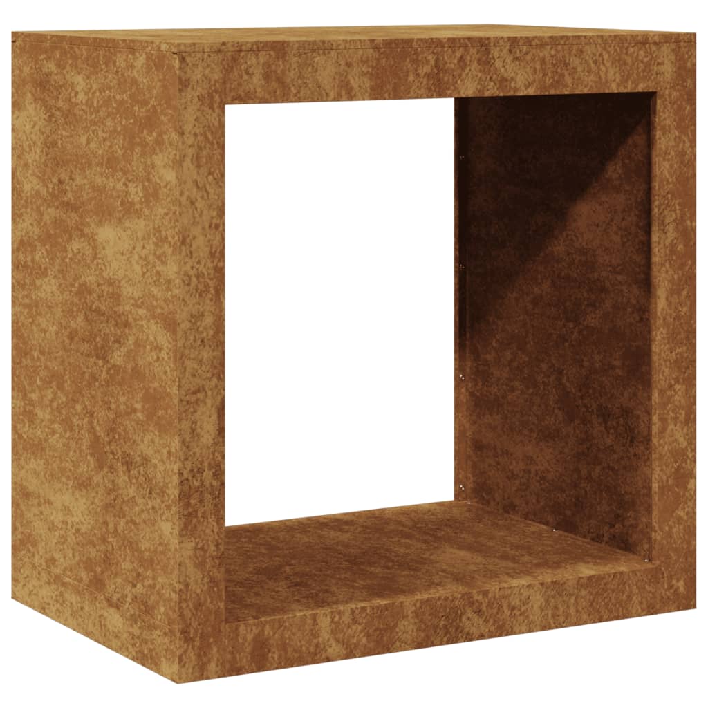 Firewood rack in weather-resistant steel - weathered steel/brown, 60 x 40 x 60 cm - number 7.