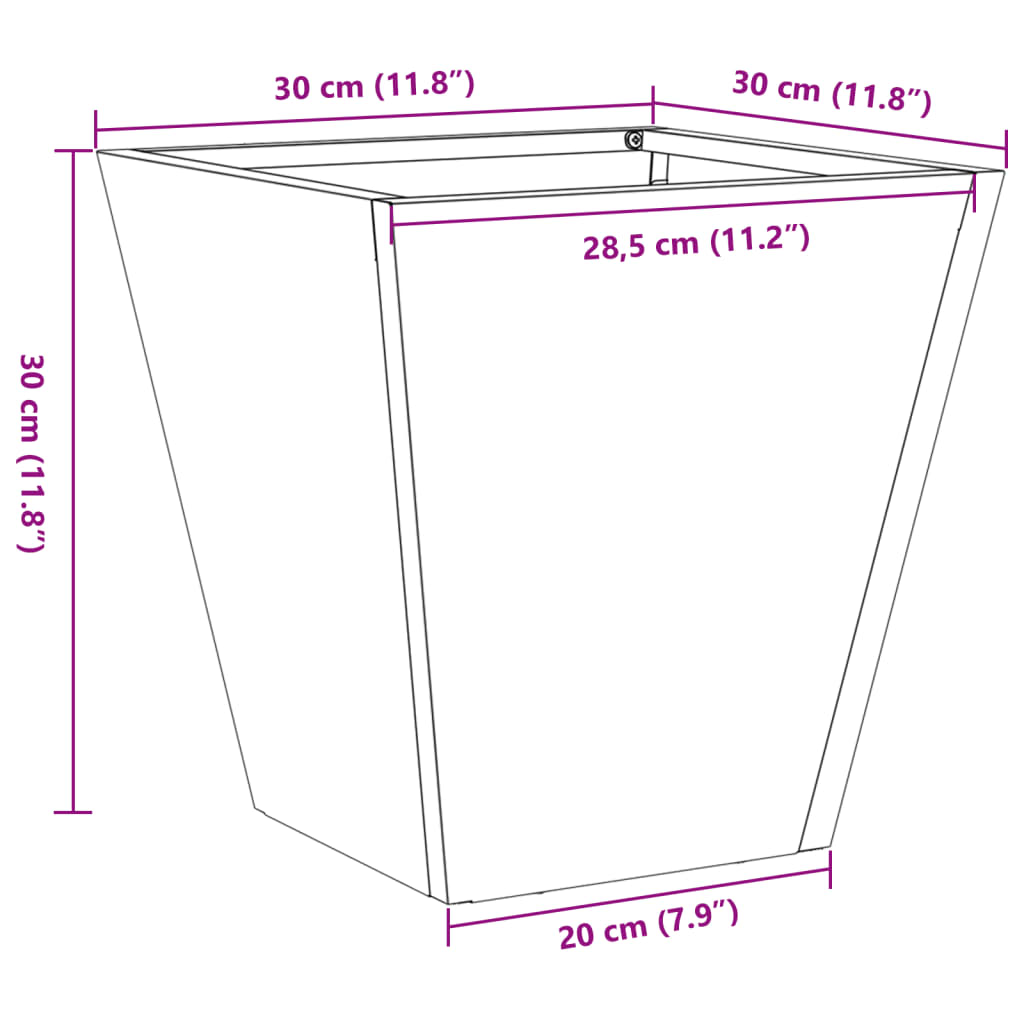 Planters pcs. steel white - steel/white, 30 x 30 x 30 cm, 2 - number 12.