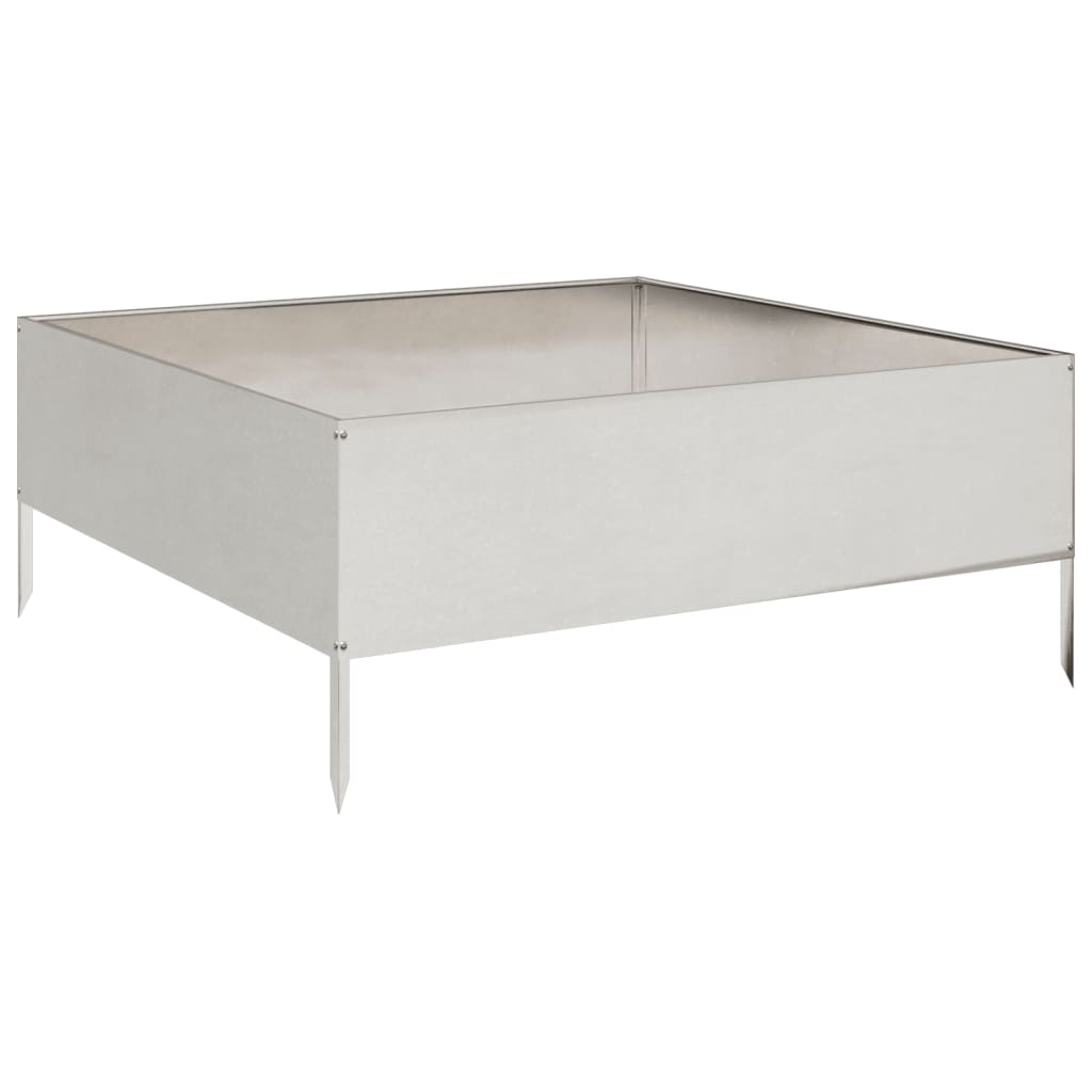 Povišeni krevet - nehrđajući čelik/svijetlo siva, 100 x 100 x 25 cm, 1, nehrđajući čelik - number 2.