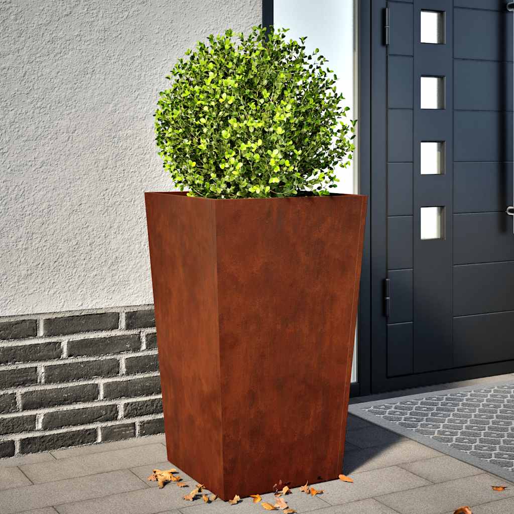 Garden pots pcs weathered steel - weathered steel/brown, 45 x 45 x 75 cm, 2 - number 1.