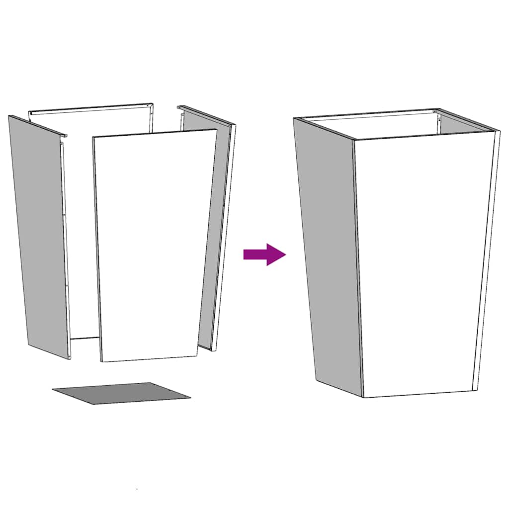 Havekrukke i vejrbestandigt stål - forvitret stål/brun, 45 x 45 x 75 cm, 1 - number 9.