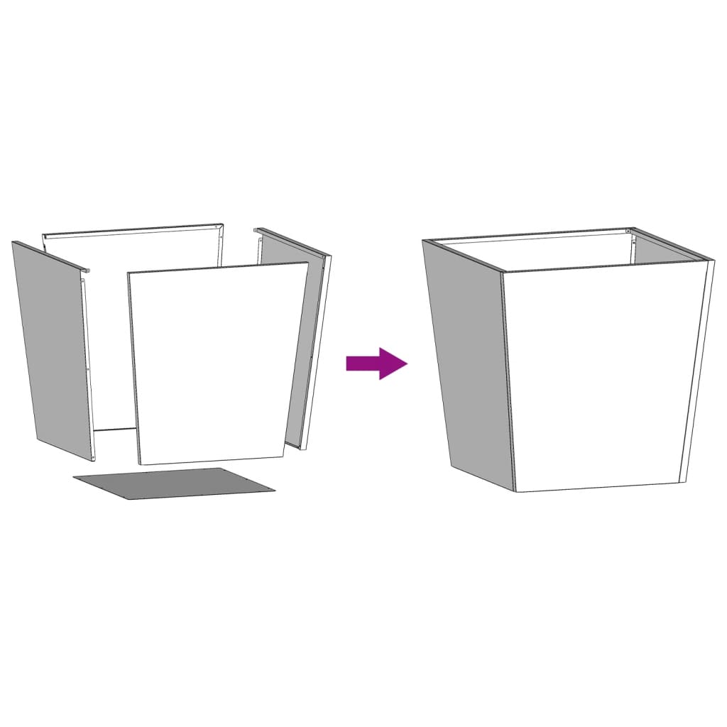 Stainless steel plant pot - stainless steel/light gray, 50 x 50 x 50 cm, 1 - number 8.