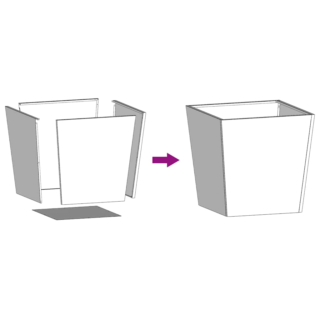 Planter boxes galvanised steel - galvanised steel/grey, 50 x 50 x 50 cm, 2 - number 10.