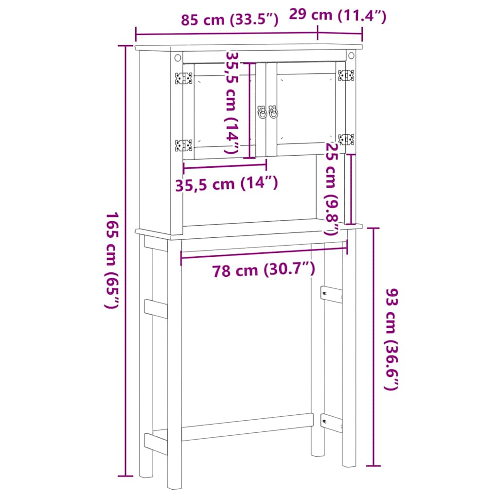 Armoire pour machine à laver corona en pin massif - number 10.