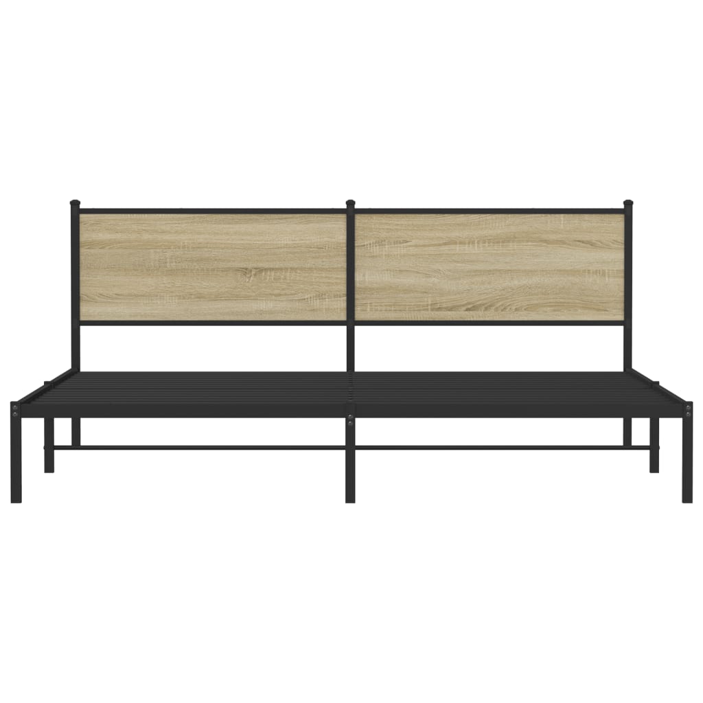 Sengeramme uden madras metal - sonoma-eg, 200 x 200 cm, med hovedgærde - number 5.