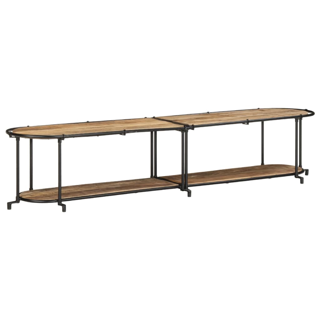 Tv-bord - 200 x 42 x 40 cm, 1, massivt ru mangotræ - number 3.