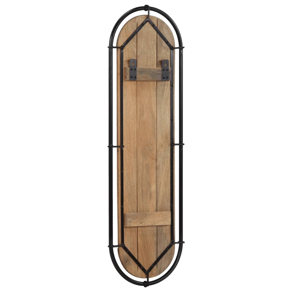 Væghængte knagerækker 2 stk. 4 knager massivt ru mangotræ - number 6.