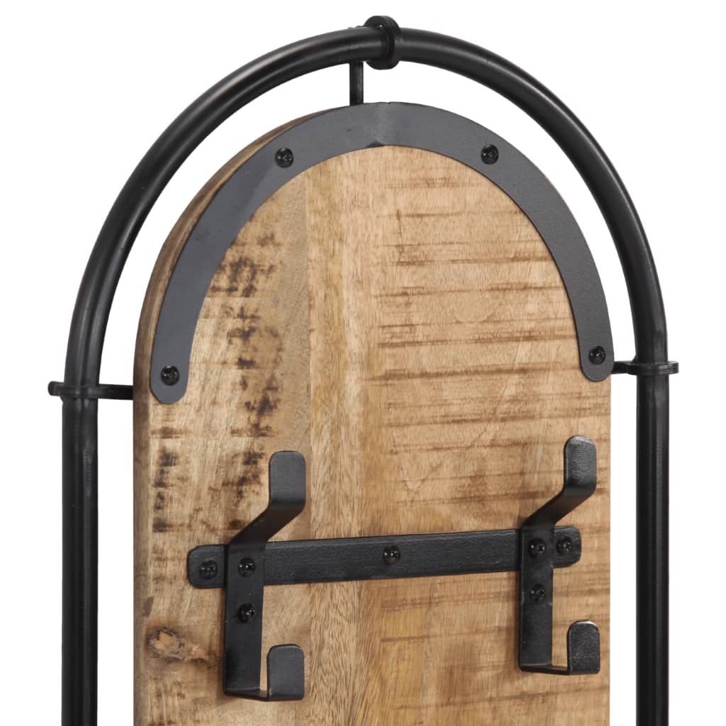 Væghængte knagerækker 2 stk. 4 knager massivt ru mangotræ - number 7.