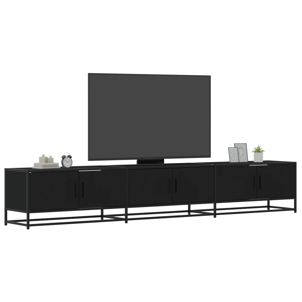 Tv-bord 240x35x41 cm konstrueret træ - sort, 1, 240 cm - number 1.